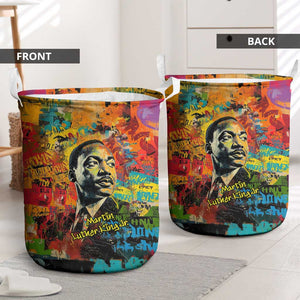 Martin Luther King Jr Laundry Basket Colorful Street Art Portrait Black History Graffiti Style - African Pride
