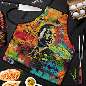 Martin Luther King Jr Apron Colorful Street Art Portrait Black History Graffiti Style - African Pride