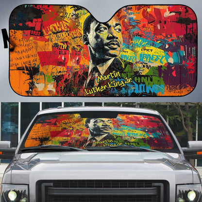 Martin Luther King Jr Auto Sun Shade Colorful Street Art Portrait Black History Graffiti Style - African Pride