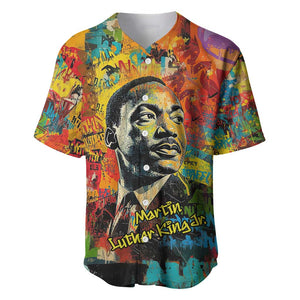 Martin Luther King Jr Baseball Jersey Colorful Street Art Portrait Black History Graffiti Style TS04
