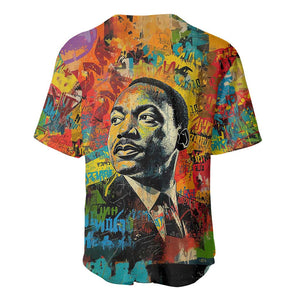 Martin Luther King Jr Baseball Jersey Colorful Street Art Portrait Black History Graffiti Style TS04