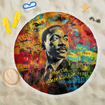 Martin Luther King Jr Beach Blanket Colorful Street Art Portrait Black History Graffiti Style - African Pride
