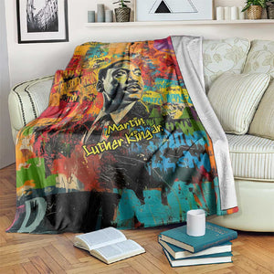 Martin Luther King Jr Blanket Colorful Street Art Portrait Black History Graffiti Style - African Pride