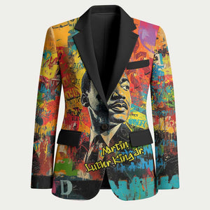 Martin Luther King Jr Blazer Colorful Street Art Portrait Black History Graffiti Style - African Pride