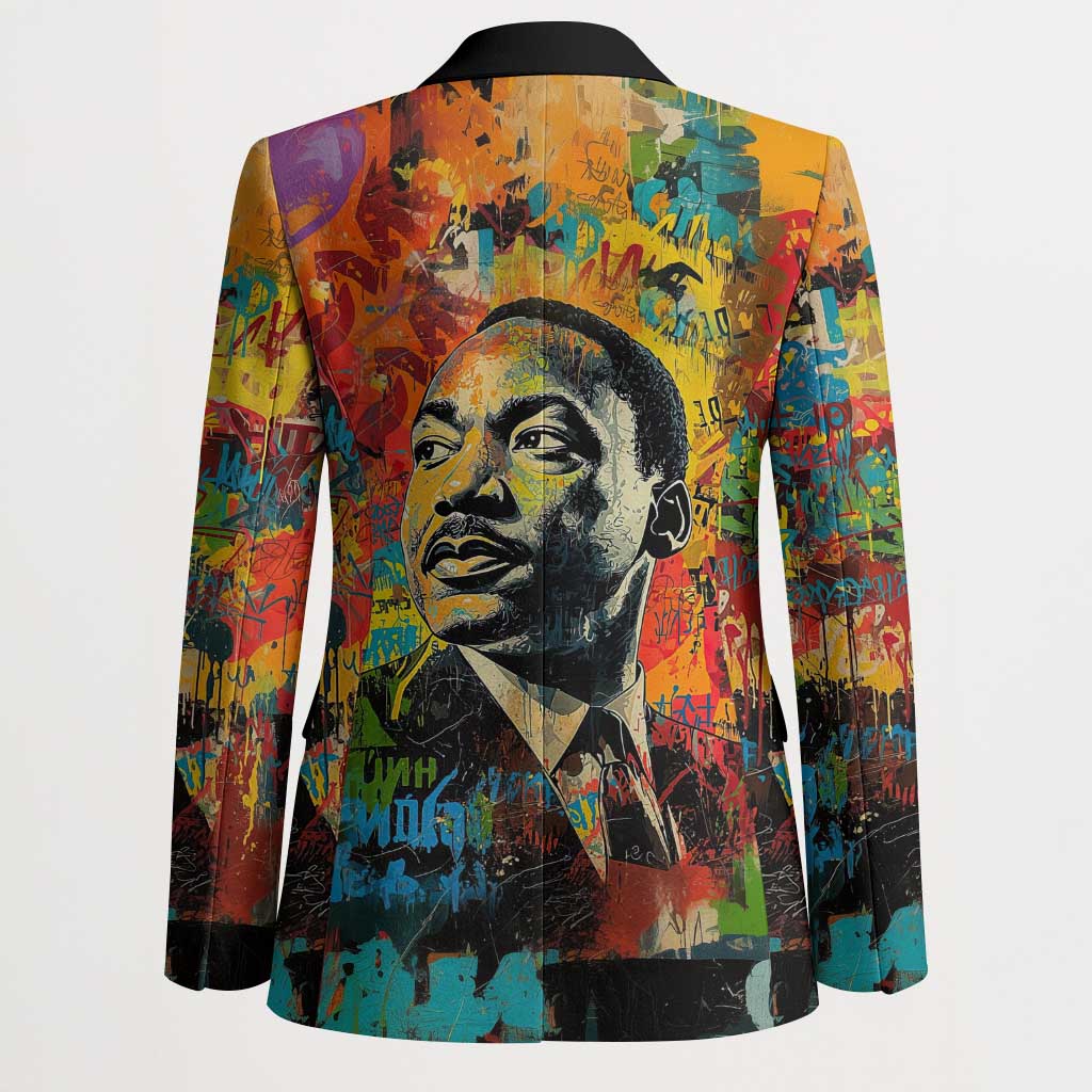 Martin Luther King Jr Blazer Colorful Street Art Portrait Black History Graffiti Style - African Pride
