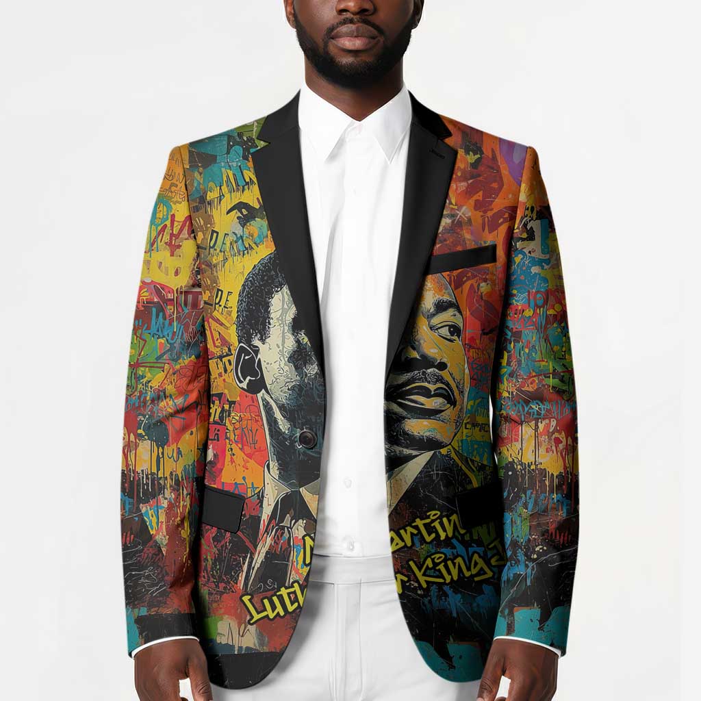 Martin Luther King Jr Blazer Colorful Street Art Portrait Black History Graffiti Style - African Pride