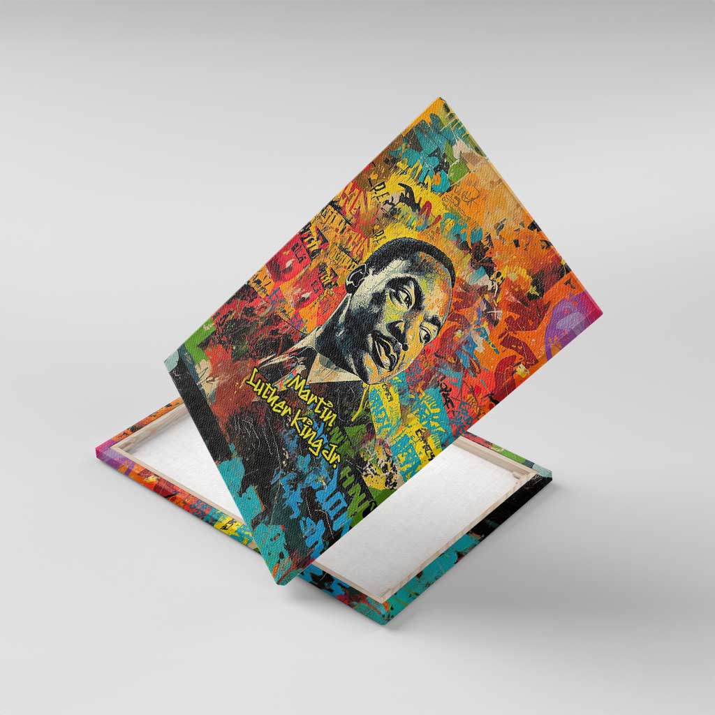 Martin Luther King Jr Canvas Wall Art Colorful Street Art Portrait Black History Graffiti Style - African Pride