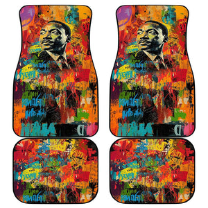 Martin Luther King Jr Car Mats Colorful Street Art Portrait Black History Graffiti Style - African Pride