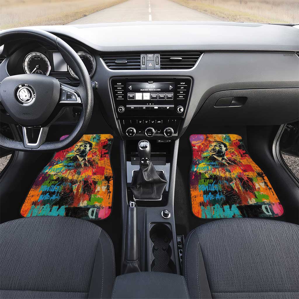 Martin Luther King Jr Car Mats Colorful Street Art Portrait Black History Graffiti Style - African Pride