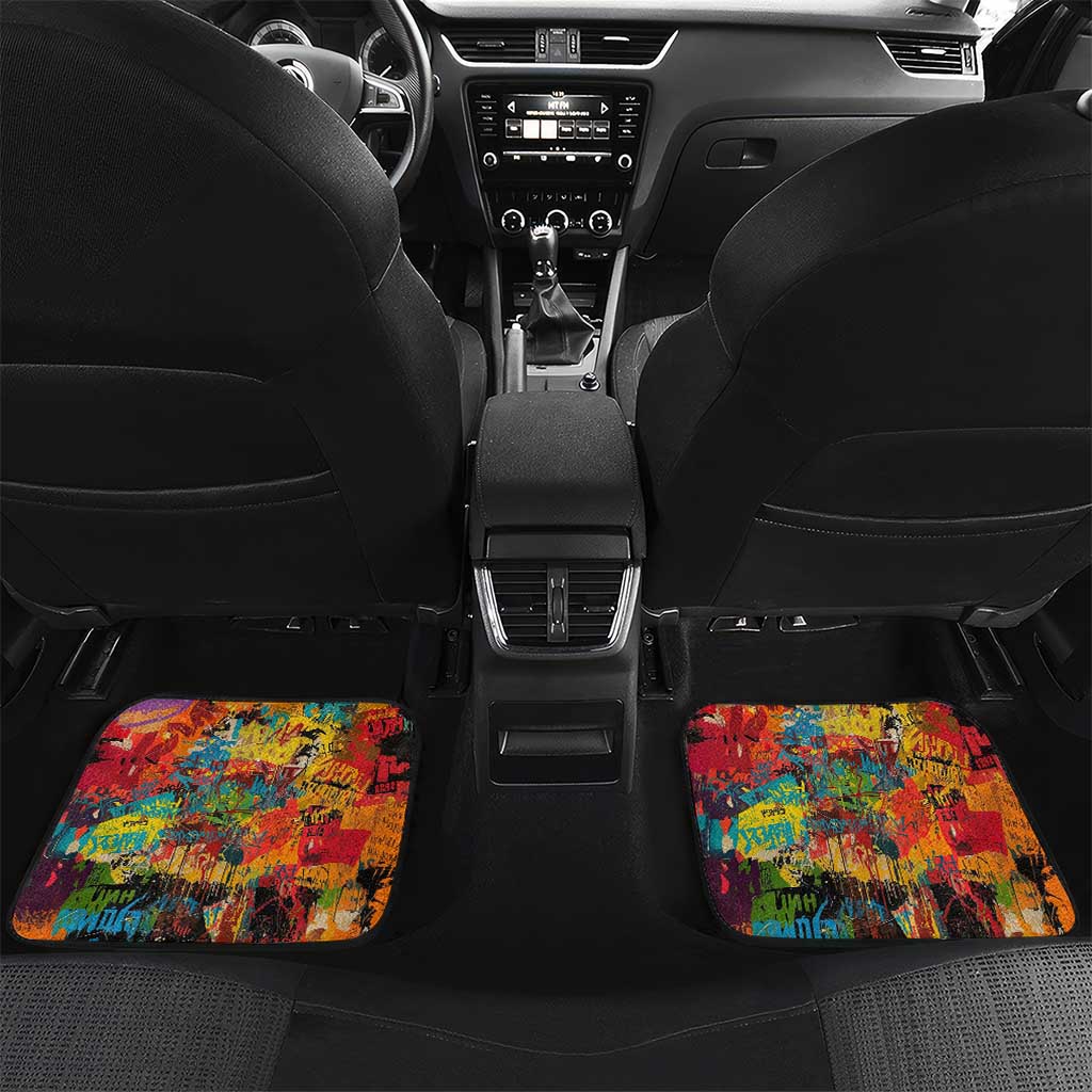 Martin Luther King Jr Car Mats Colorful Street Art Portrait Black History Graffiti Style - African Pride