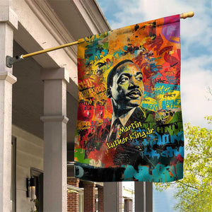 Martin Luther King Jr Garden Flag Colorful Street Art Portrait Black History Graffiti Style - African Pride
