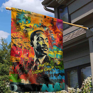 Martin Luther King Jr Garden Flag Colorful Street Art Portrait Black History Graffiti Style - African Pride