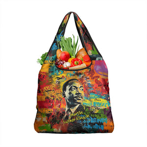 Martin Luther King Jr Grocery Bag Colorful Street Art Portrait Black History Graffiti Style - African Pride