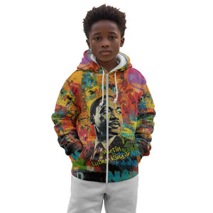 Martin Luther King Jr Kid Hoodie Colorful Street Art Portrait Black History Graffiti Style - African Pride