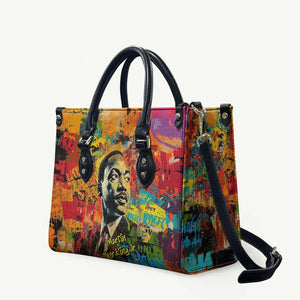 Martin Luther King Jr Leather Bag Colorful Street Art Portrait Black History Graffiti Style - African Pride