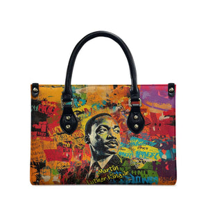 Martin Luther King Jr Leather Bag Colorful Street Art Portrait Black History Graffiti Style - African Pride