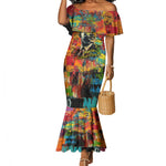 Martin Luther King Jr Mermaid Dress Colorful Street Art Portrait Black History Graffiti Style TS04