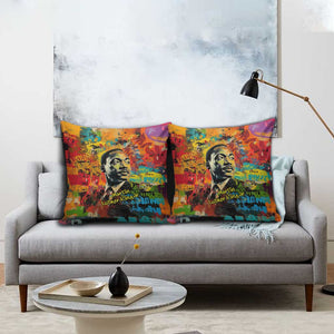 Martin Luther King Jr Pillow Cover Colorful Street Art Portrait Black History Graffiti Style - African Pride