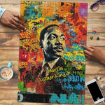 Martin Luther King Jr Puzzle Colorful Street Art Portrait Black History Graffiti Style - African Pride