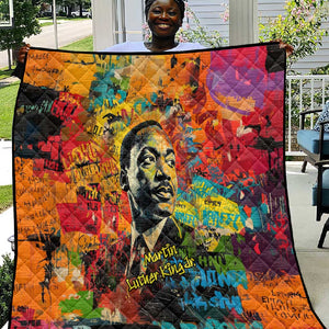 Martin Luther King Jr Quilt Colorful Street Art Portrait Black History Graffiti Style - African Pride