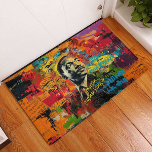 Martin Luther King Jr Rubber Doormat Colorful Street Art Portrait Black History Graffiti Style - African Pride