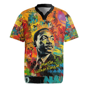 Martin Luther King Jr Rugby Jersey Colorful Street Art Portrait Black History Graffiti Style TS04