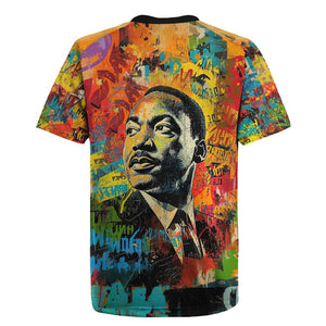 Martin Luther King Jr Rugby Jersey Colorful Street Art Portrait Black History Graffiti Style TS04