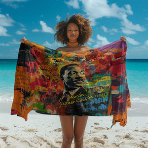 Martin Luther King Jr Sarong Colorful Street Art Portrait Black History Graffiti Style - African Pride