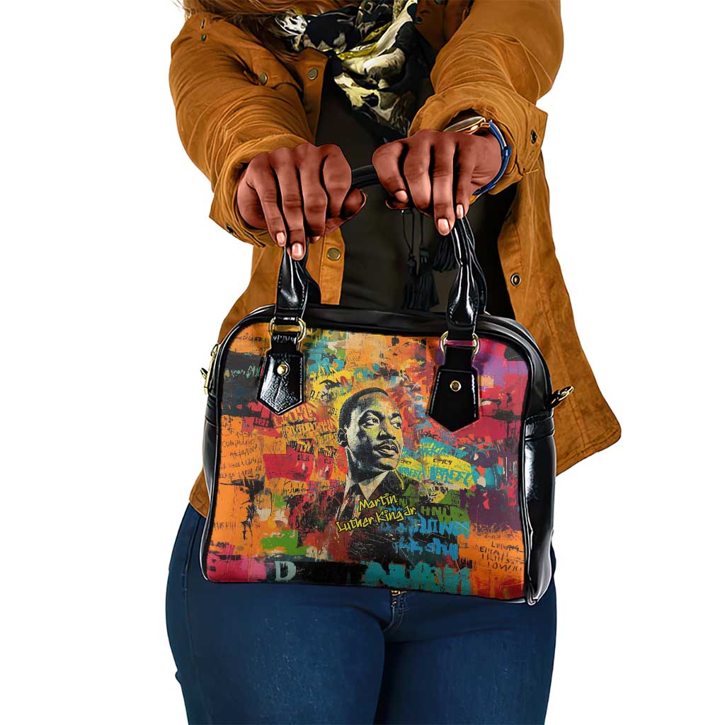 Martin Luther King Jr Shoulder Handbag Colorful Street Art Portrait Black History Graffiti Style - African Pride