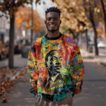 Martin Luther King Jr Sweatshirt Colorful Street Art Portrait Black History Graffiti Style - African Pride