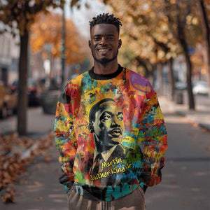 Martin Luther King Jr Sweatshirt Colorful Street Art Portrait Black History Graffiti Style - African Pride