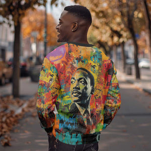 Martin Luther King Jr Sweatshirt Colorful Street Art Portrait Black History Graffiti Style - African Pride