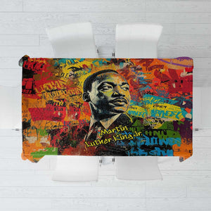 Martin Luther King Jr Tablecloth Colorful Street Art Portrait Black History Graffiti Style - African Pride