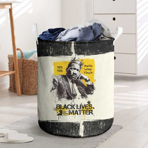 Martin Luther King Jr Laundry Basket Black Lives Matter Street Art Portrait Civil Rights Tribute Bold Striped - African Pride