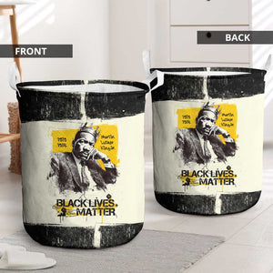 Martin Luther King Jr Laundry Basket Black Lives Matter Street Art Portrait Civil Rights Tribute Bold Striped - African Pride