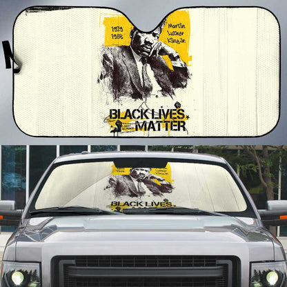 Martin Luther King Jr Auto Sun Shade Black Lives Matter Street Art Portrait Civil Rights Tribute Bold Striped - African Pride