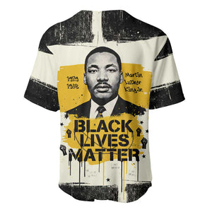 Martin Luther King Jr Baseball Jersey Black Lives Matter Street Art Portrait Civil Rights Tribute Bold Striped TS04