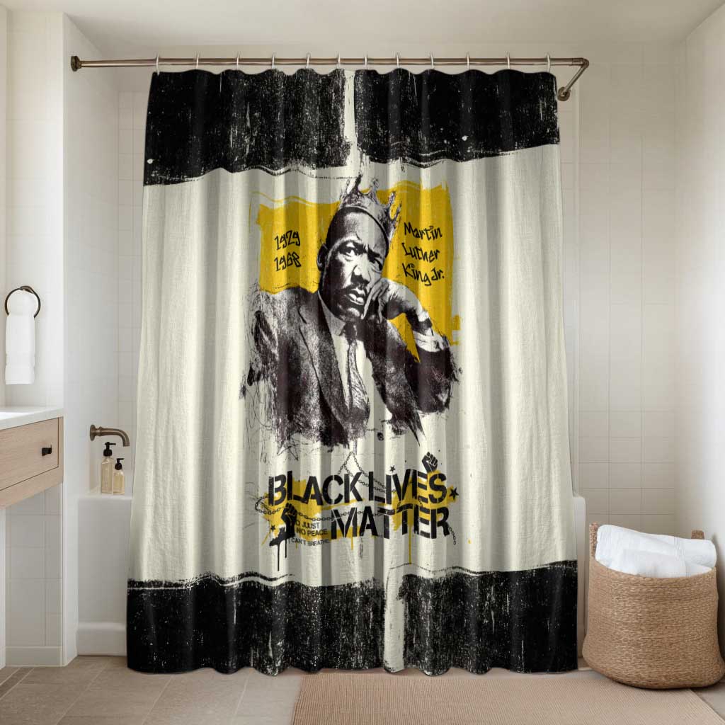 Martin Luther King Jr Bathroom Set Black Lives Matter Street Art Portrait Civil Rights Tribute Bold Striped - African Pride