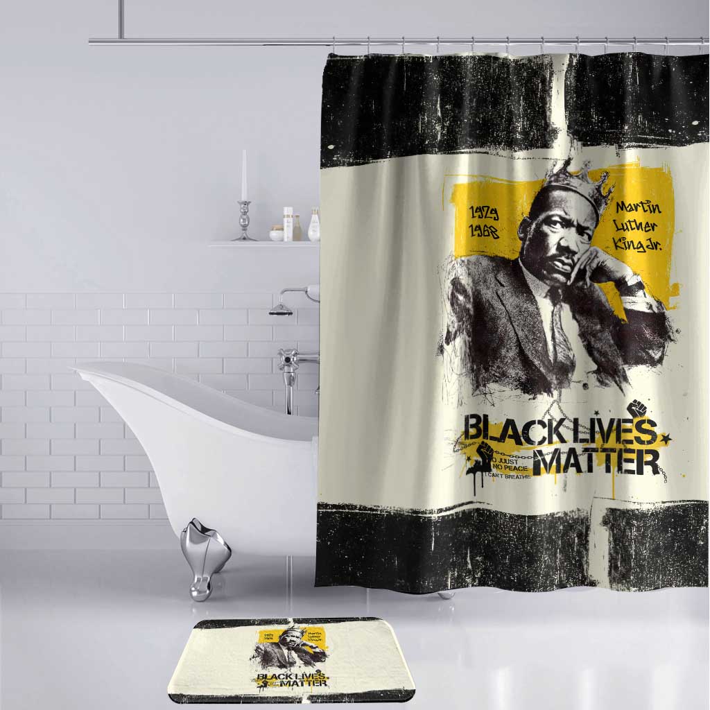 Martin Luther King Jr Bathroom Set Black Lives Matter Street Art Portrait Civil Rights Tribute Bold Striped - African Pride