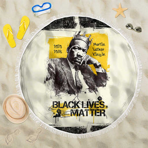 Martin Luther King Jr Beach Blanket Black Lives Matter Street Art Portrait Civil Rights Tribute Bold Striped - African Pride