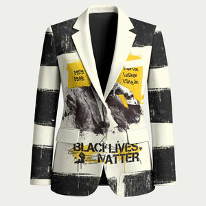 Martin Luther King Jr Blazer Black Lives Matter Street Art Portrait Civil Rights Tribute Bold Striped - African Pride