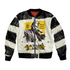 Martin Luther King Jr Bomber Jacket Black Lives Matter Street Art Portrait Civil Rights Tribute Bold Striped - African Pride