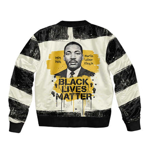 Martin Luther King Jr Bomber Jacket Black Lives Matter Street Art Portrait Civil Rights Tribute Bold Striped - African Pride