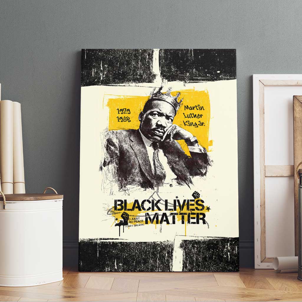 Martin Luther King Jr Canvas Wall Art Black Lives Matter Street Art Portrait Civil Rights Tribute Bold Striped - African Pride