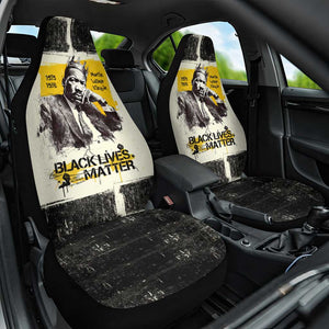 Martin Luther King Jr Car Seat Cover Black Lives Matter Street Art Portrait Civil Rights Tribute Bold Striped - African Pride