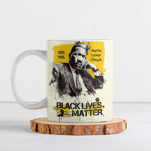 Martin Luther King Jr Ceramic Mug Black Lives Matter Street Art Portrait Civil Rights Tribute Bold Striped - African Pride
