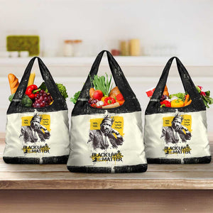 Martin Luther King Jr Grocery Bag Black Lives Matter Street Art Portrait Civil Rights Tribute Bold Striped - African Pride