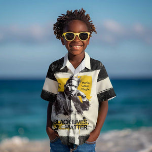 Martin Luther King Jr Kid Hawaiian Shirt Black Lives Matter Street Art Portrait Civil Rights Tribute Bold Striped TS04