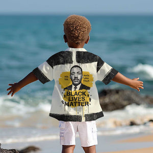 Martin Luther King Jr Kid Hawaiian Shirt Black Lives Matter Street Art Portrait Civil Rights Tribute Bold Striped TS04