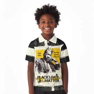 Martin Luther King Jr Kid Polo Shirt Black Lives Matter Street Art Portrait Civil Rights Tribute Bold Striped TS04